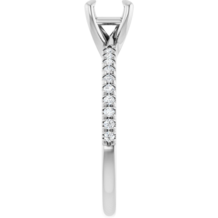 Semi-Set 1/6 CTW Asscher Engagement Ring (5 X 5 Mm) - gallery - Series 127283