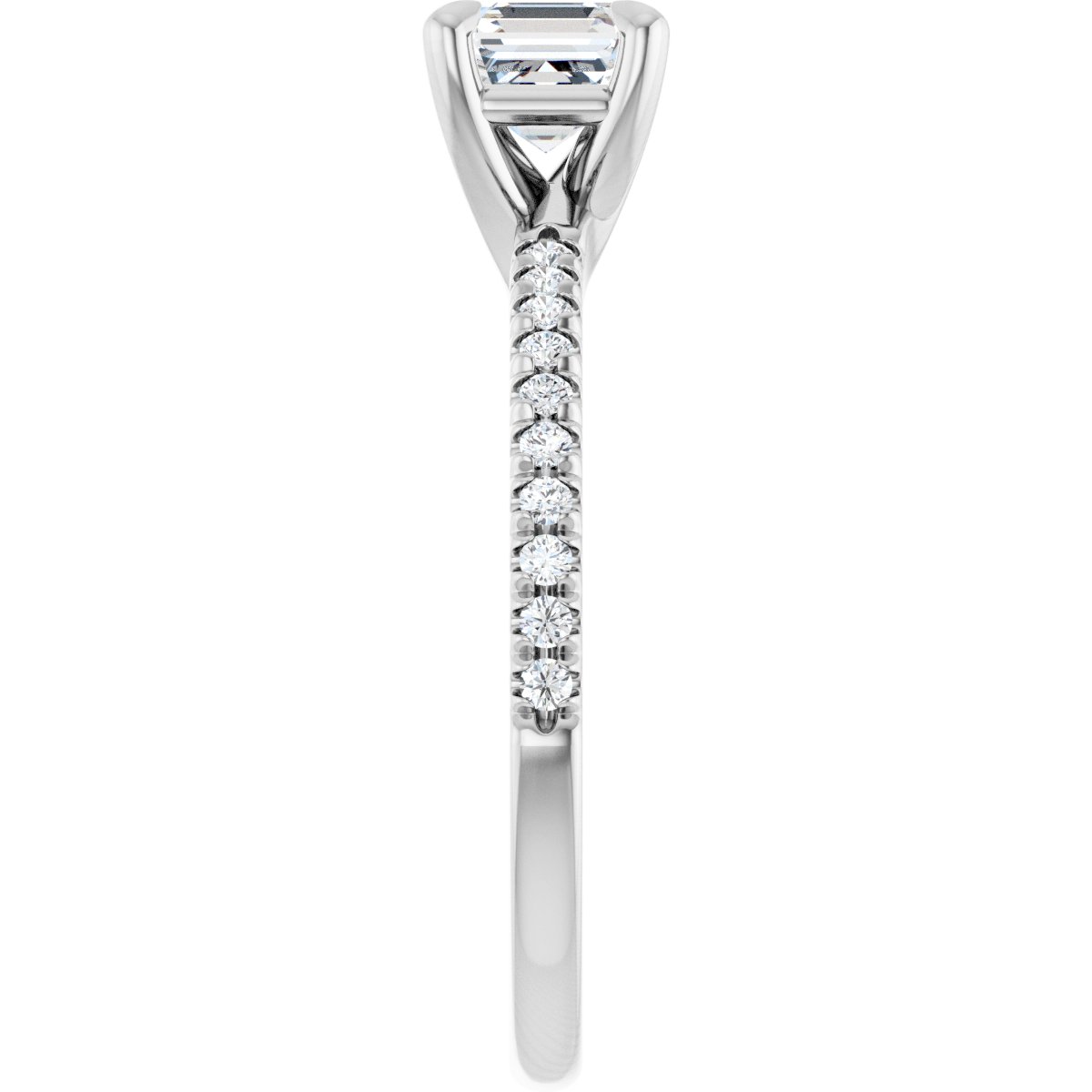 Asscher Engagement Ring (5 X 5 Mm) Mounting - gallery - Series 127283