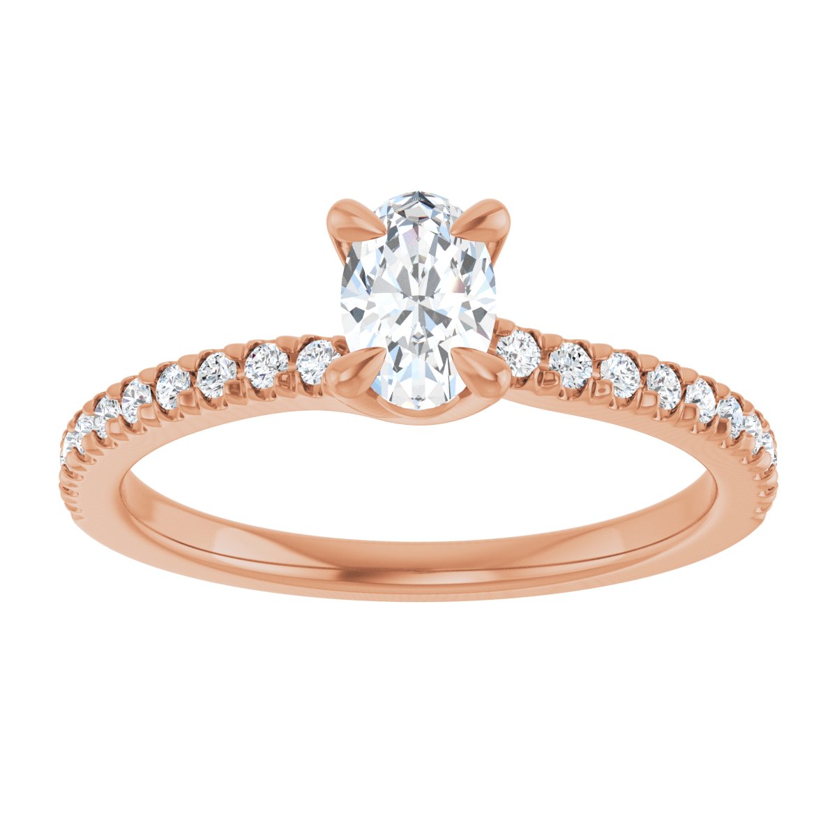 Oval Engagement Ring (6 X 4 Mm) Mounting - gallery - Series 127283