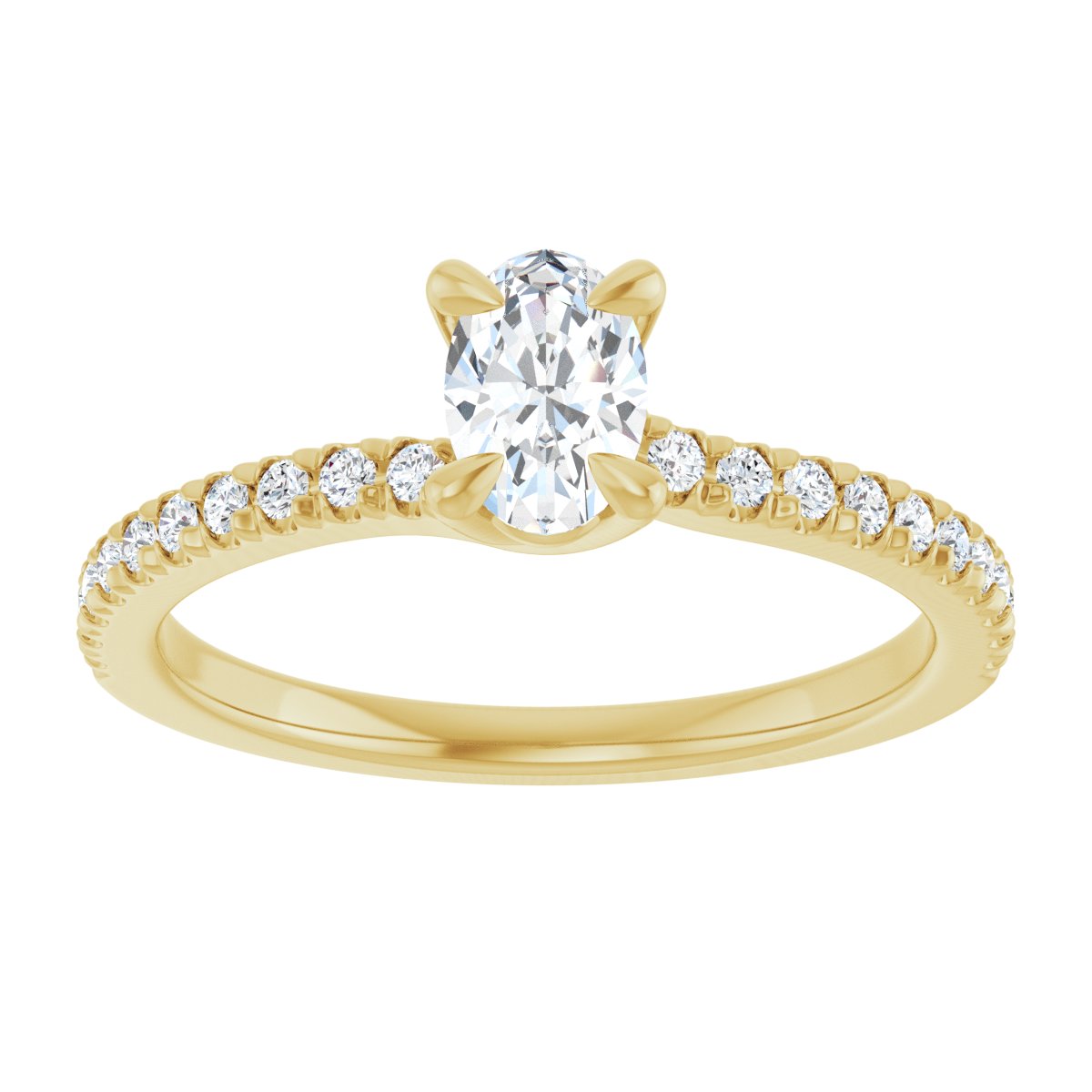 Oval Engagement Ring (6 X 4 Mm) Mounting - gallery - Series 127283