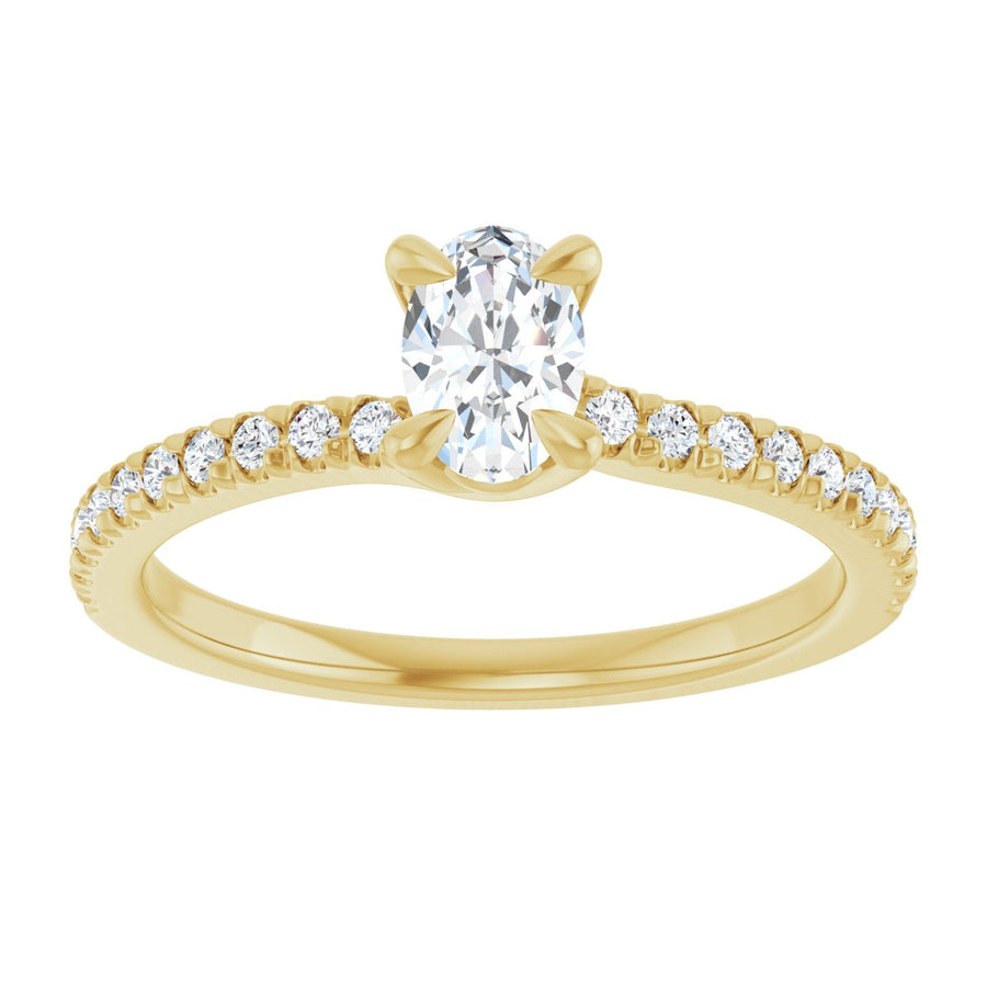Oval Engagement Ring (6 X 4 Mm) Mounting - gallery - Series 127283