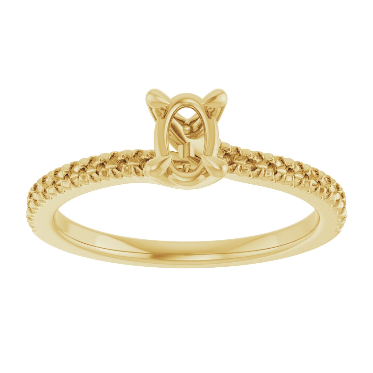 Oval Engagement Ring (6 X 4 Mm) Mounting - gallery - Series 127283