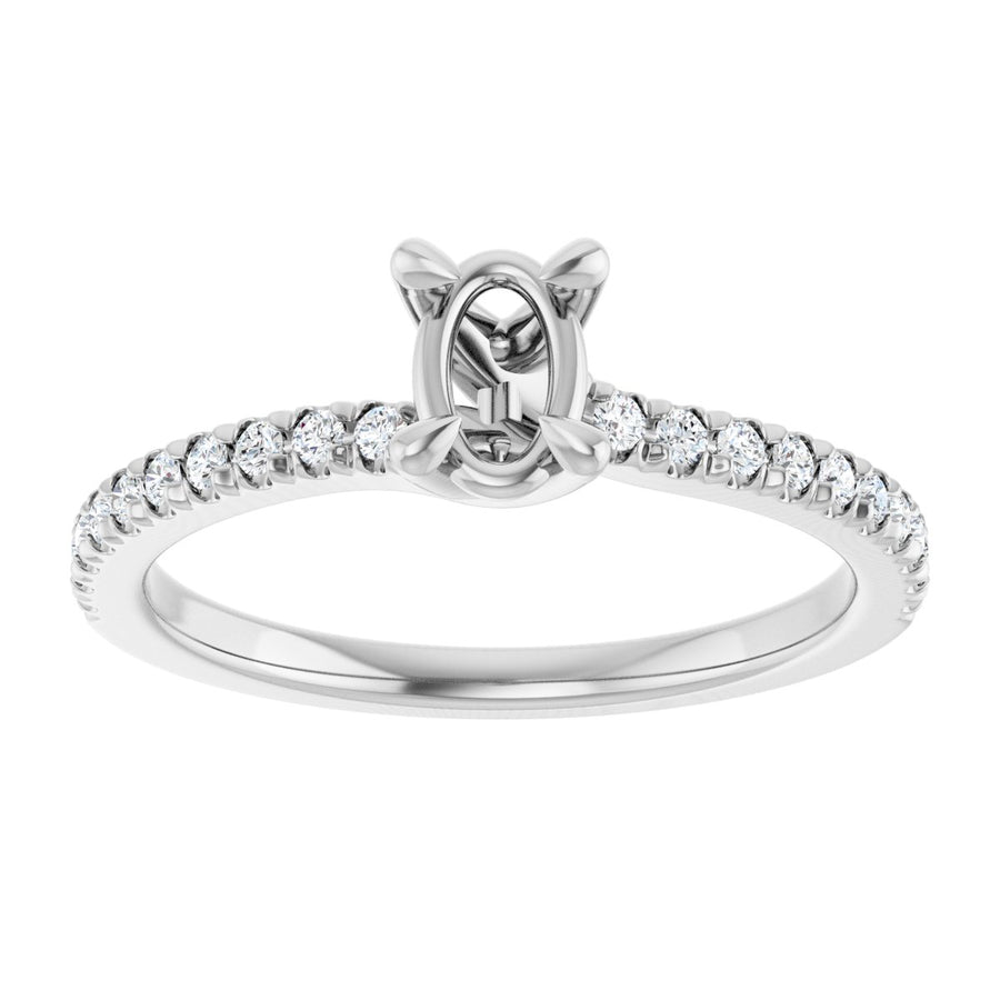 Semi-Set 1/6 CTW Oval Engagement Ring (6 X 4 Mm) - gallery - Series 127283
