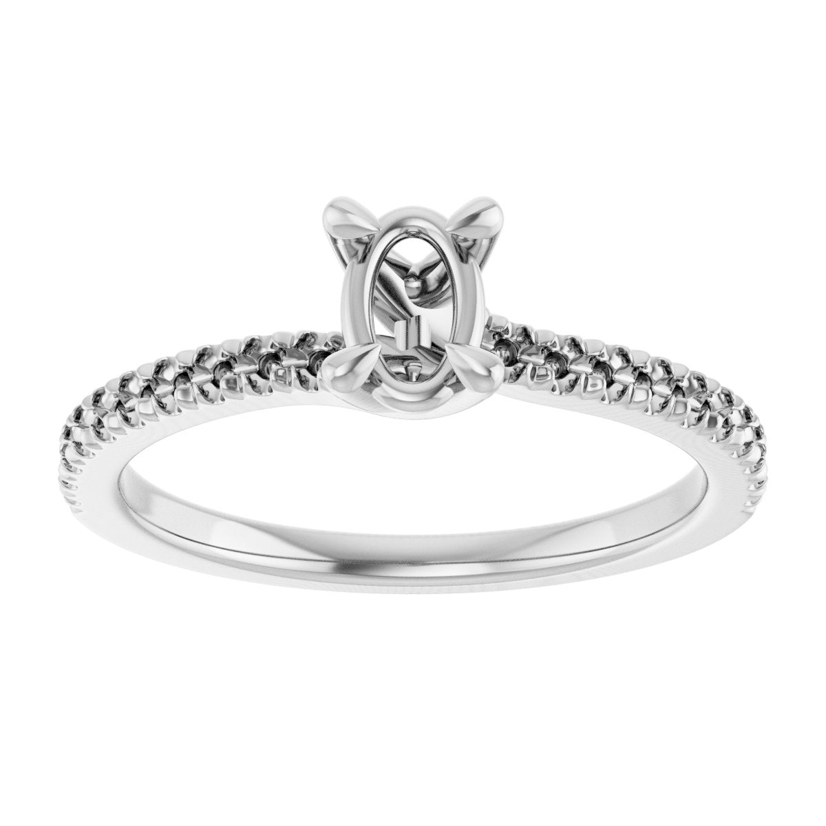 Oval Engagement Ring (6 X 4 Mm) Mounting - gallery - Series 127283