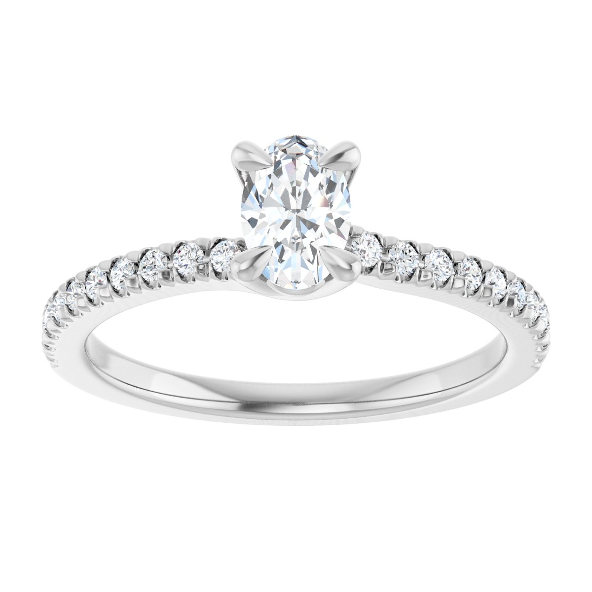 Oval Engagement Ring (6 X 4 Mm) Mounting - gallery - Series 127283