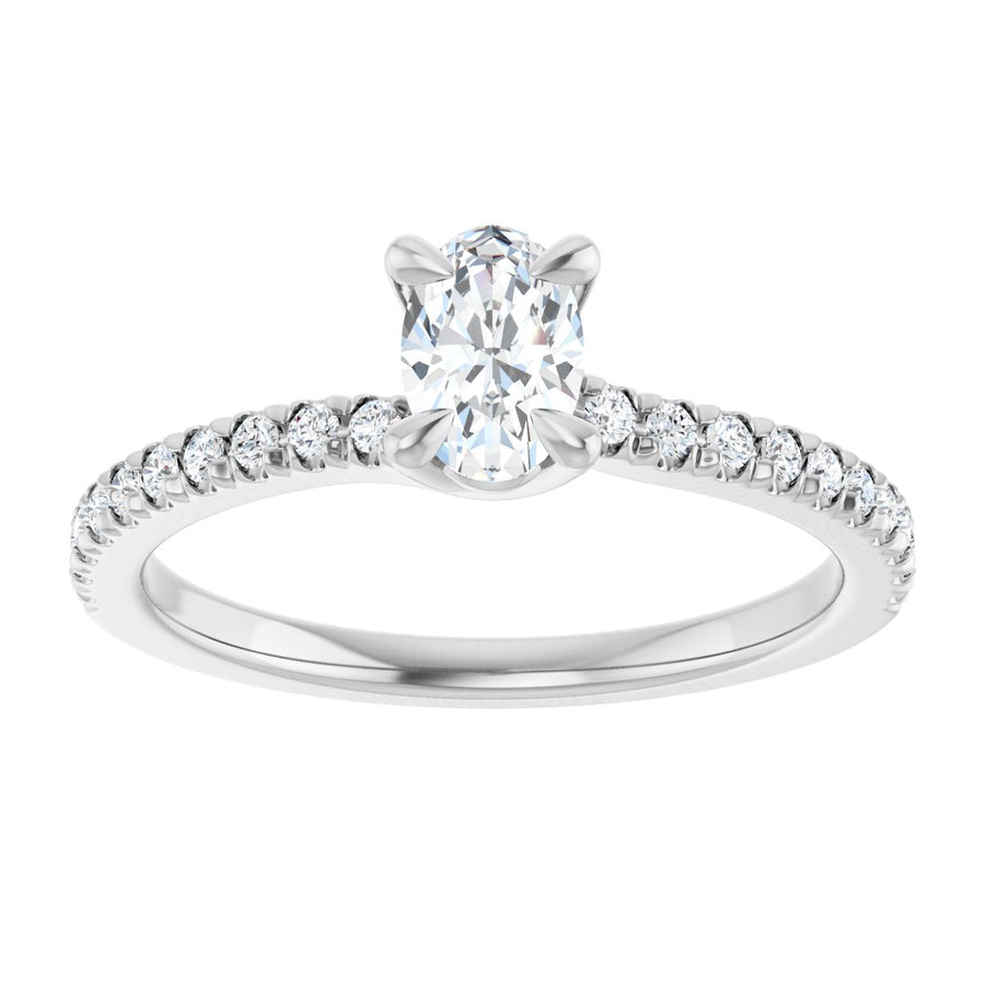 Oval Engagement Ring (6 X 4 Mm) Mounting - gallery - Series 127283