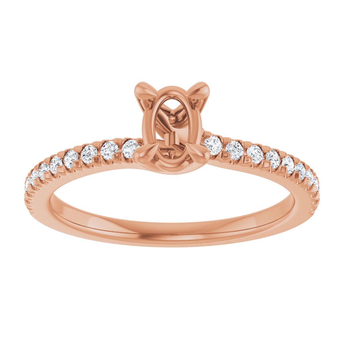 Semi-Set 1/6 CTW Oval Engagement Ring (6 X 4 Mm) - gallery - Series 127283