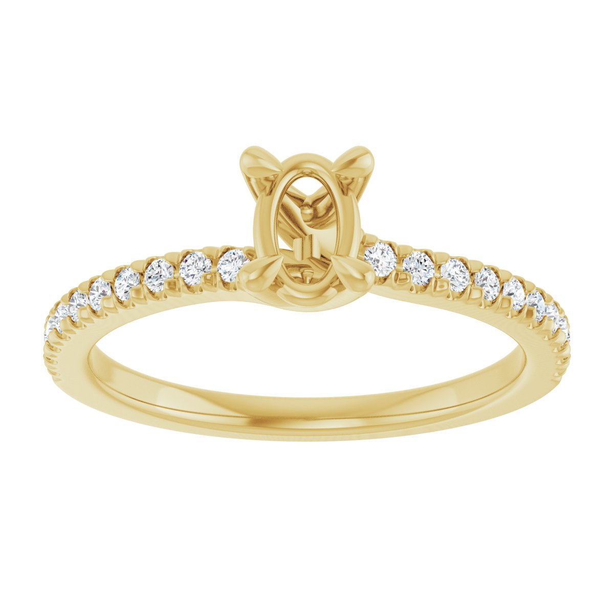 Semi-Set 1/6 CTW Oval Engagement Ring (6 X 4 Mm) - gallery - Series 127283