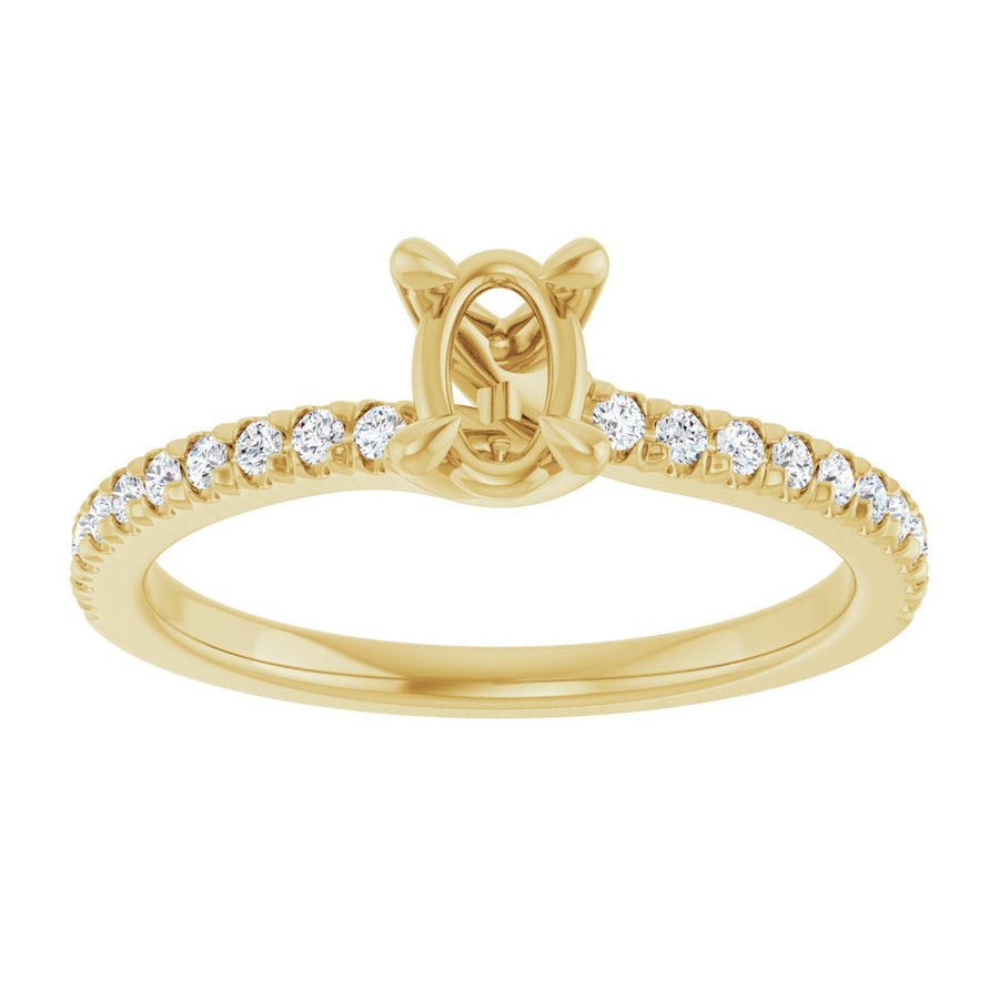 Semi-Set 1/6 CTW Oval Engagement Ring (6 X 4 Mm) - gallery - Series 127283