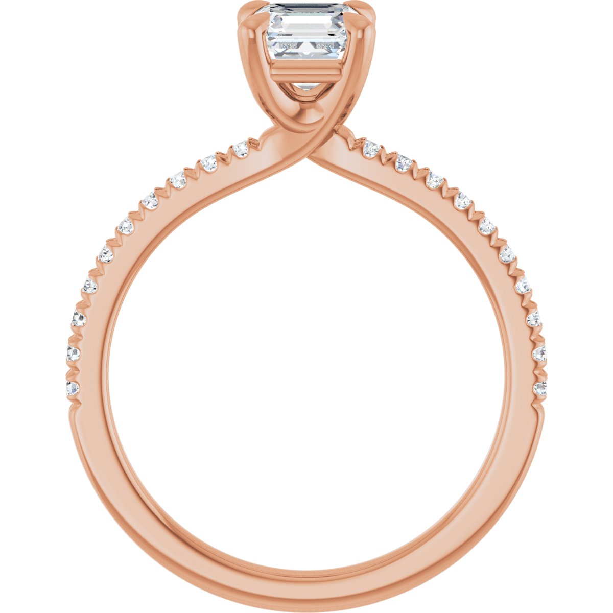 Asscher Engagement Ring (5 X 5 Mm) Mounting - gallery - Series 127283