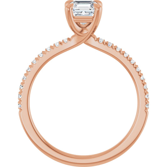 Asscher Engagement Ring (5 X 5 Mm) Mounting - gallery - Series 127283
