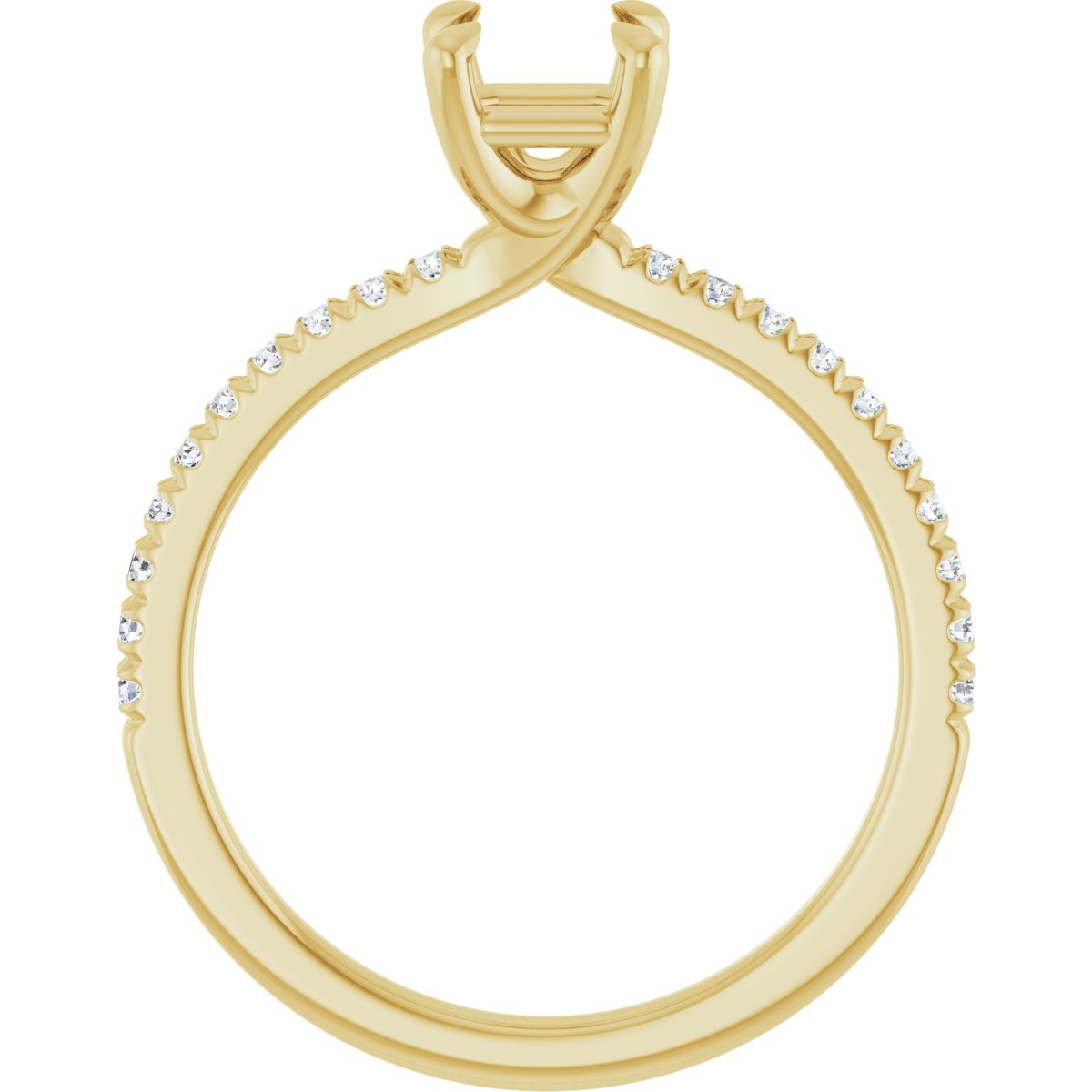 Semi-Set 1/6 CTW Asscher Engagement Ring (5 X 5 Mm) - gallery - Series 127283