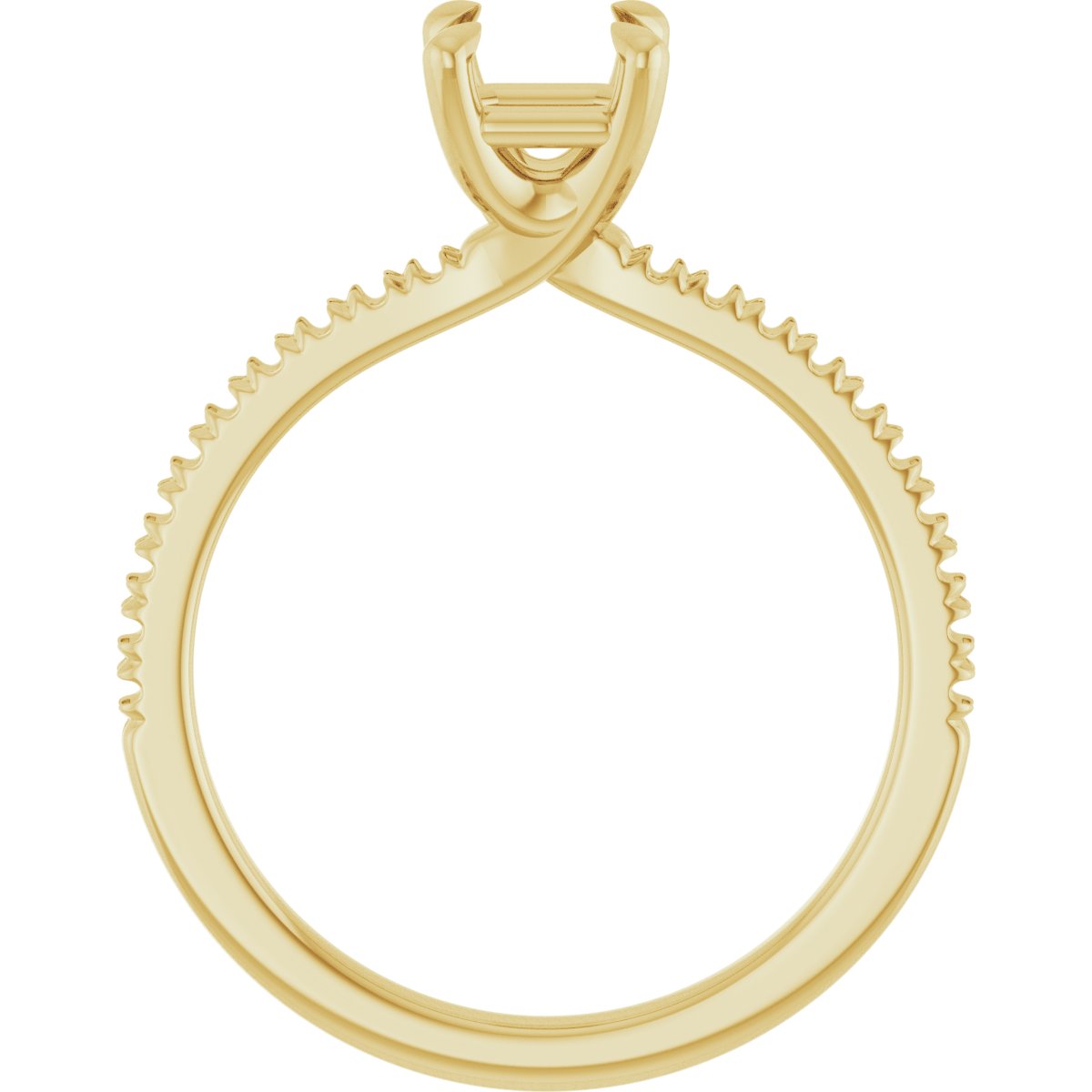 Asscher Engagement Ring (5 X 5 Mm) Mounting - gallery - Series 127283