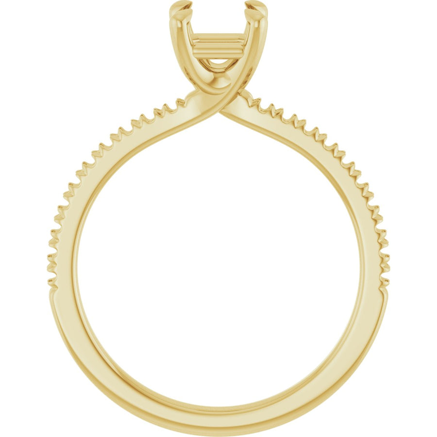 Asscher Engagement Ring (5 X 5 Mm) Mounting - gallery - Series 127283
