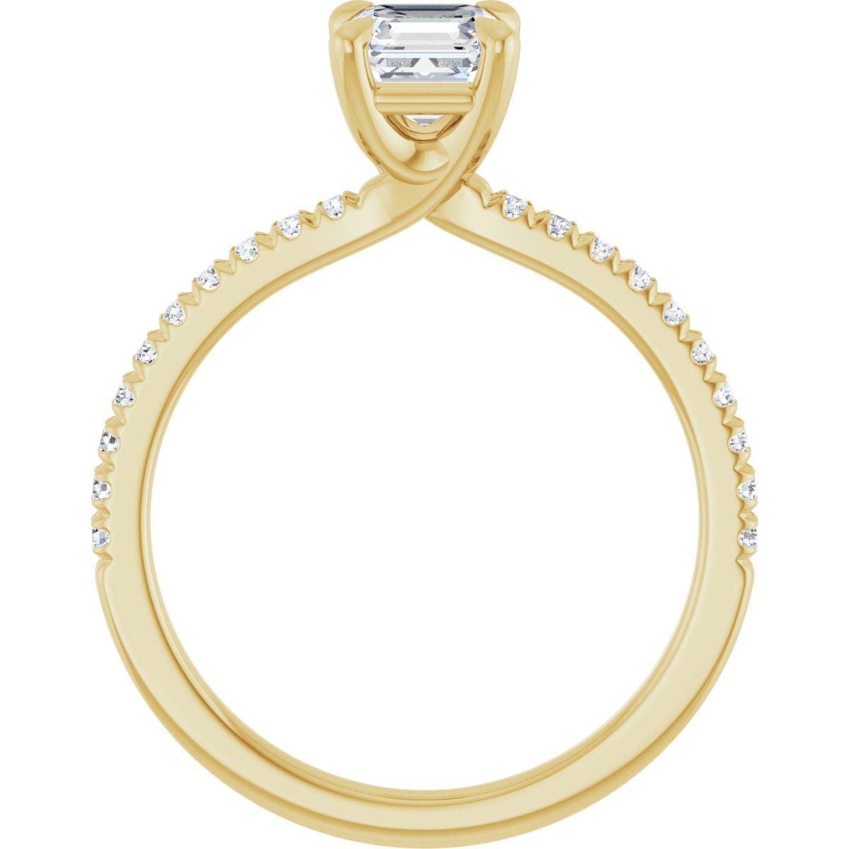 Asscher Engagement Ring (5 X 5 Mm) Mounting - gallery - Series 127283