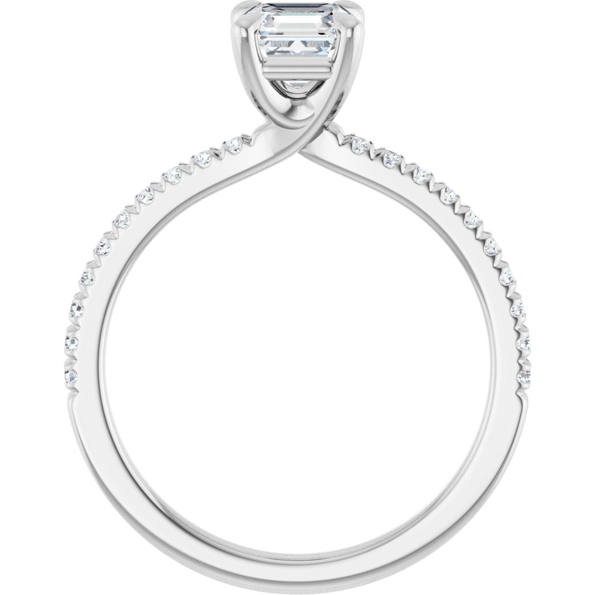 Asscher Engagement Ring (5 X 5 Mm) Mounting - gallery - Series 127283