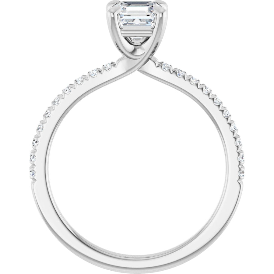 Asscher Engagement Ring (5 X 5 Mm) Mounting - gallery - Series 127283