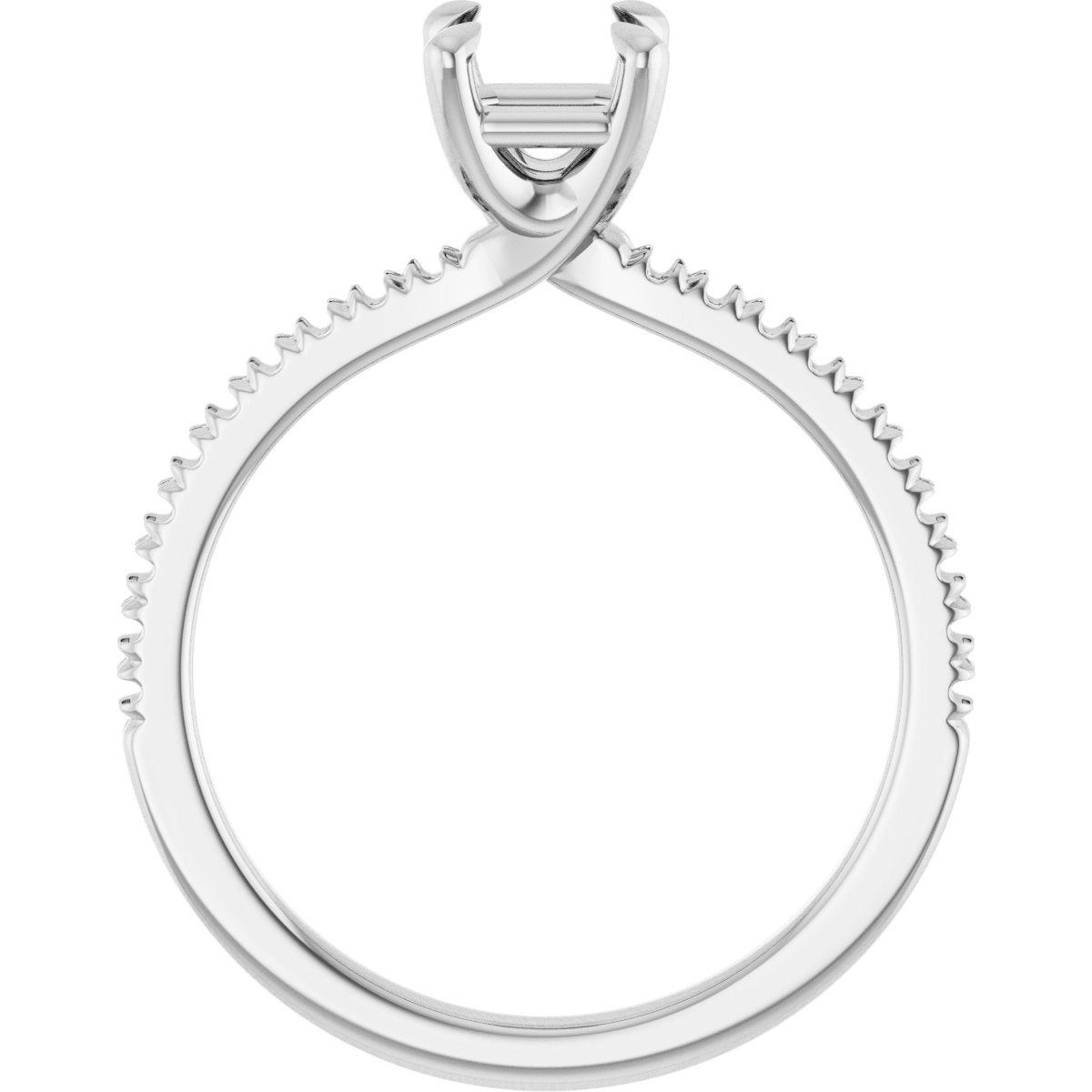 Asscher Engagement Ring (5 X 5 Mm) Mounting - gallery - Series 127283