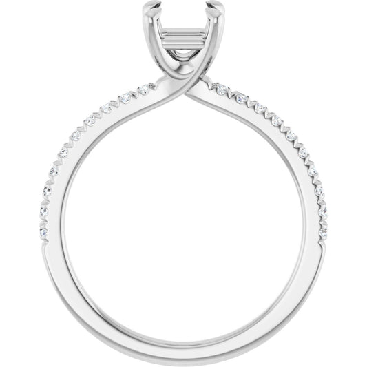 Semi-Set 1/6 CTW Asscher Engagement Ring (5 X 5 Mm) - gallery - Series 127283