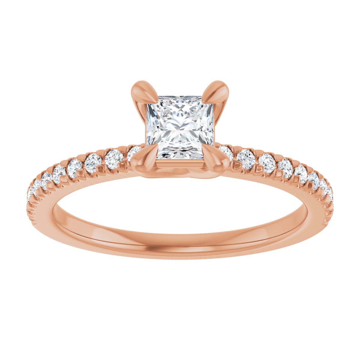 Square Engagement Ring (4 X 4 Mm) Mounting - gallery - Series 127283