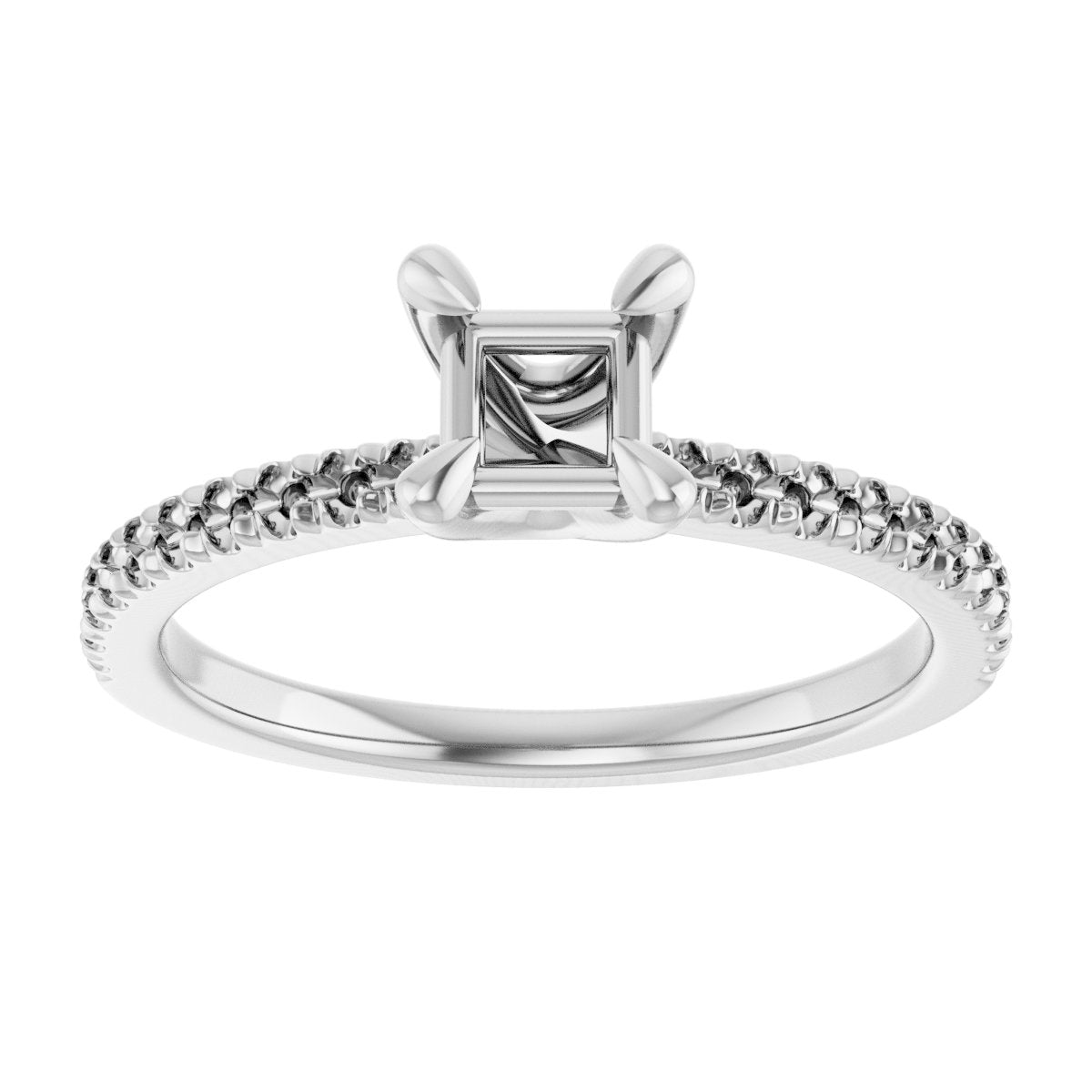 Square Engagement Ring (4 X 4 Mm) Mounting - gallery - Series 127283