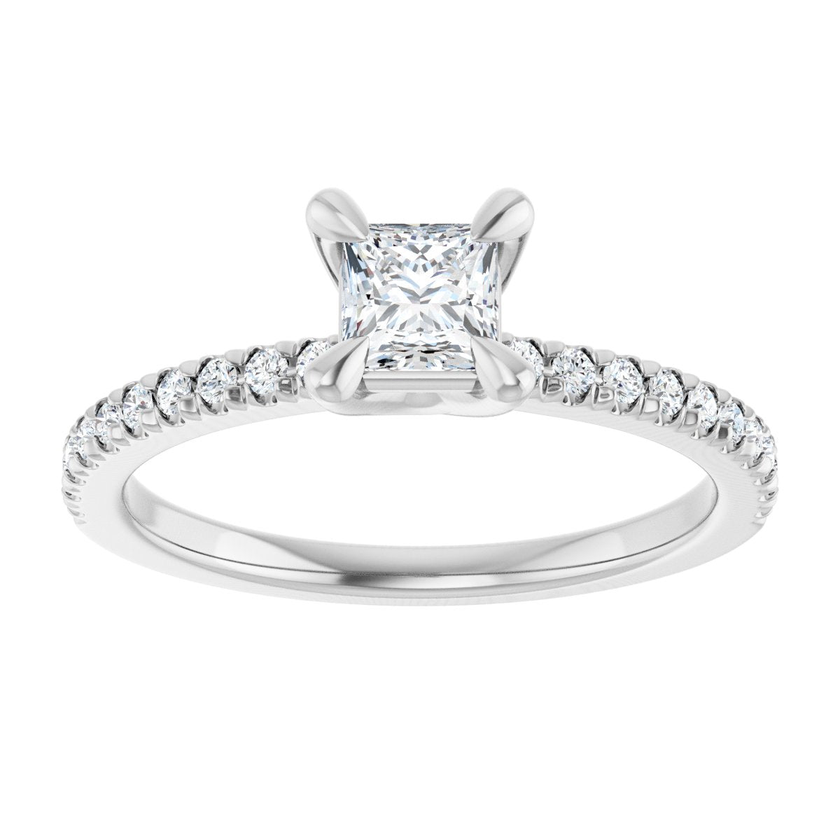 Square Engagement Ring (4 X 4 Mm) Mounting - gallery - Series 127283