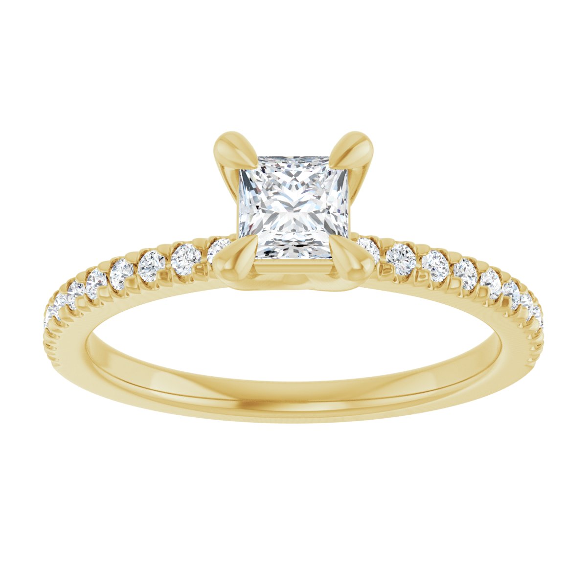 Square Engagement Ring (4 X 4 Mm) Mounting - gallery - Series 127283