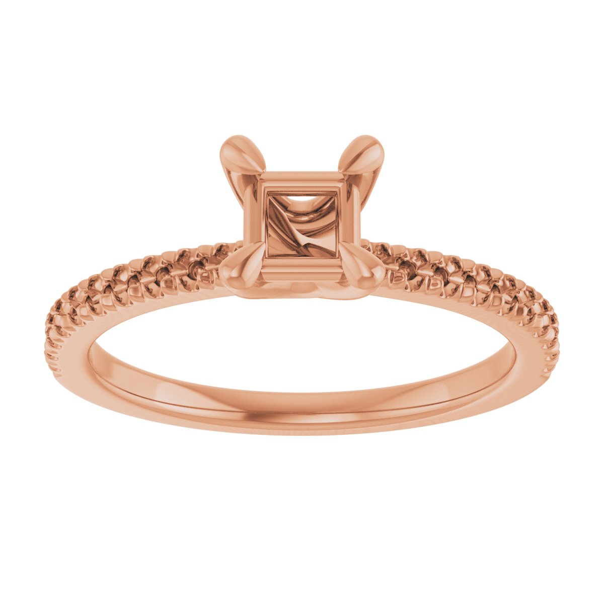 Square Engagement Ring (4 X 4 Mm) Mounting - gallery - Series 127283