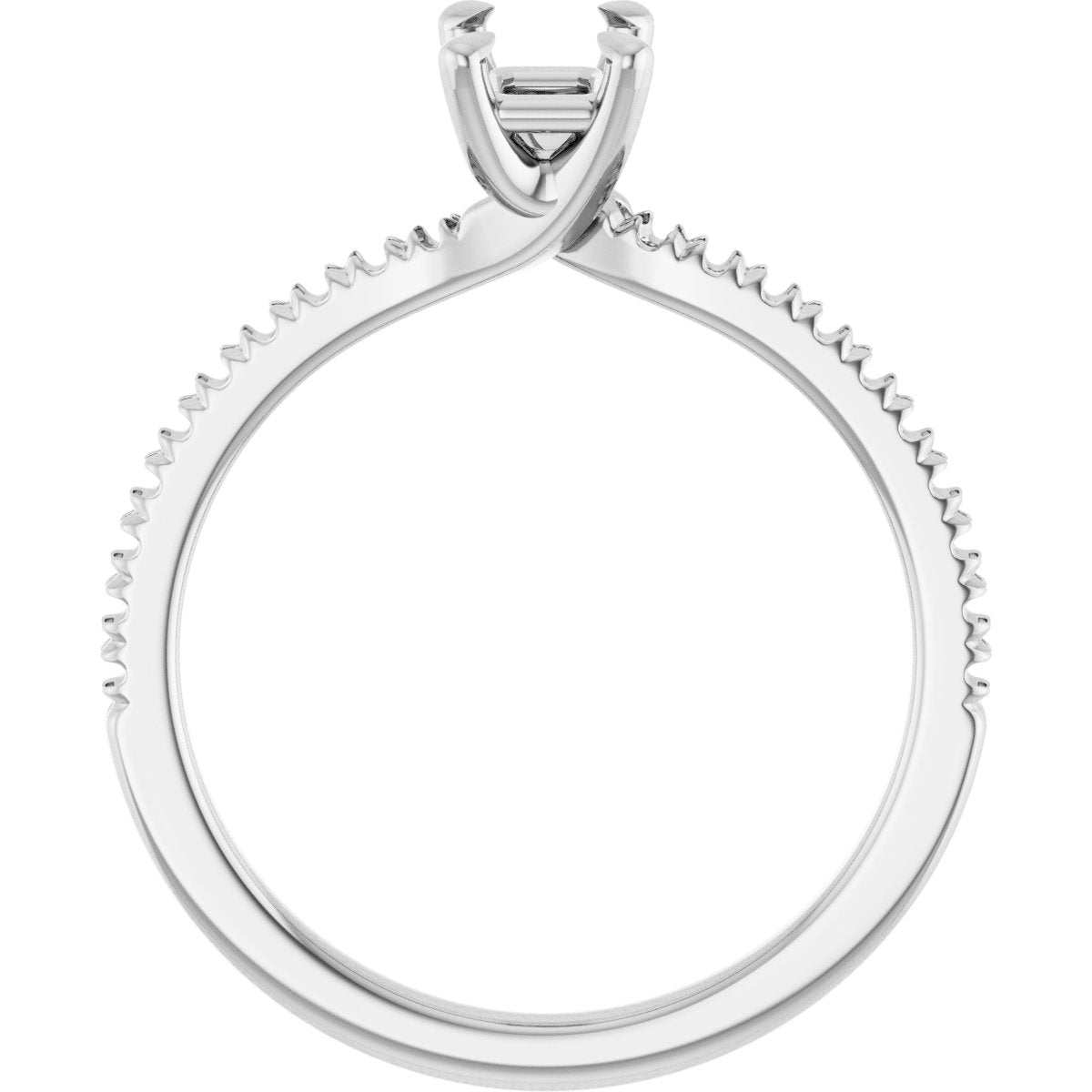 Emerald Engagement Ring (6 X 4 Mm) Mounting - gallery - Series 127283