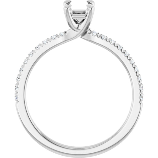 Semi-Set 1/6 CTW Emerald Engagement Ring (6 X 4 Mm) - gallery - Series 127283