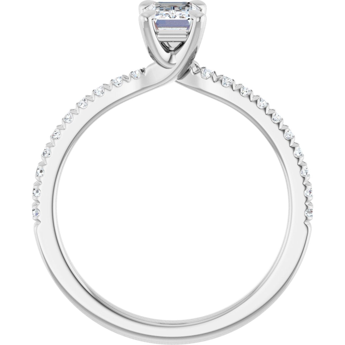 Emerald Engagement Ring (6 X 4 Mm) Mounting - gallery - Series 127283