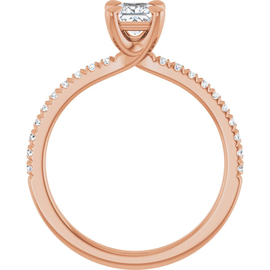 Square Engagement Ring (4 X 4 Mm) Mounting - gallery - Series 127283