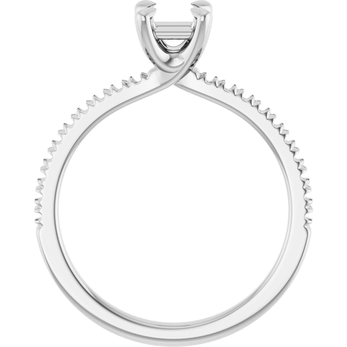 Square Engagement Ring (4 X 4 Mm) Mounting - gallery - Series 127283