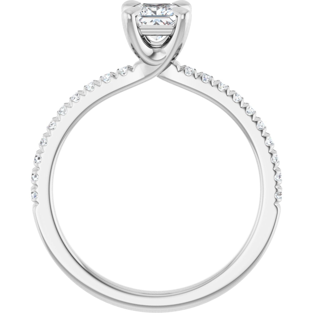 Square Engagement Ring (4 X 4 Mm) Mounting - gallery - Series 127283