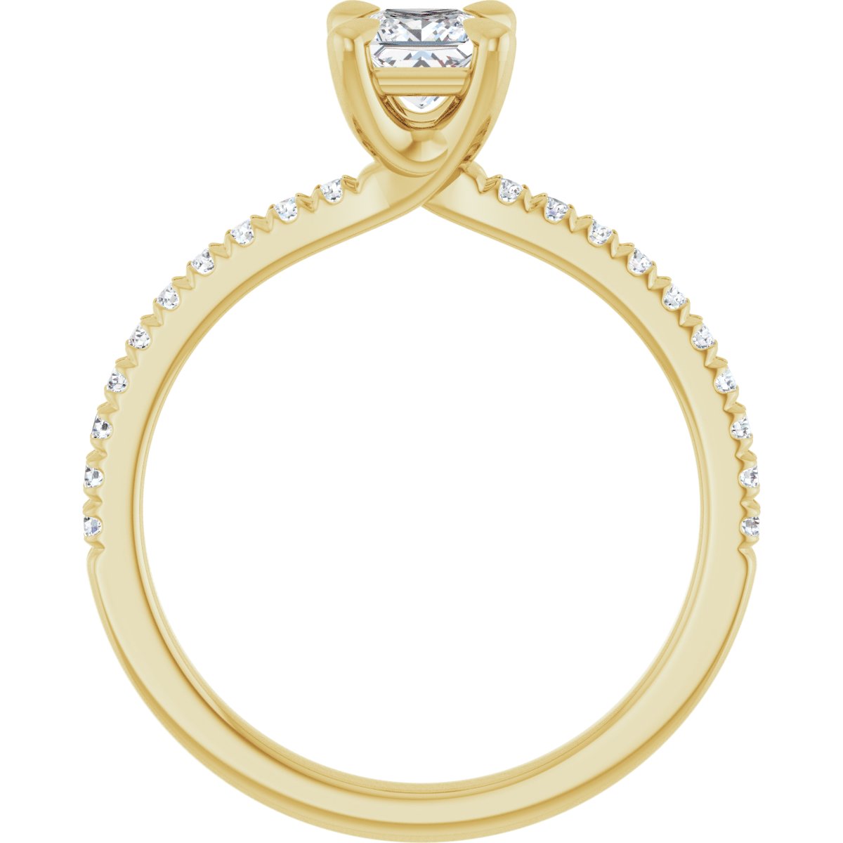 Square Engagement Ring (4 X 4 Mm) Mounting - gallery - Series 127283