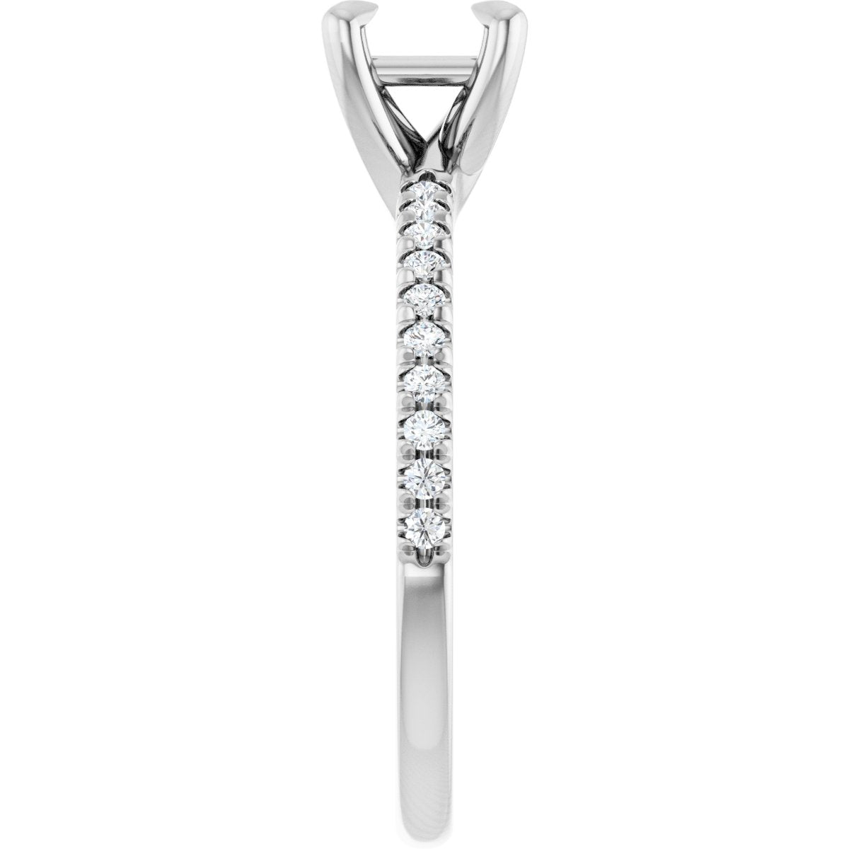 Semi-Set 1/6 CTW Square Engagement Ring (4.5 X 4.5 Mm) - gallery - Series 127283