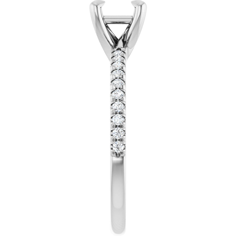 Semi-Set 1/6 CTW Square Engagement Ring (4.5 X 4.5 Mm) - gallery - Series 127283