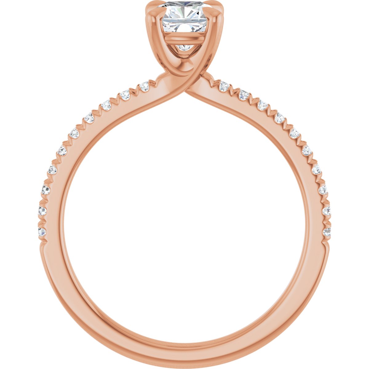 Cushion Engagement Ring (5 X 5 Mm) Mounting - gallery - Series 127283
