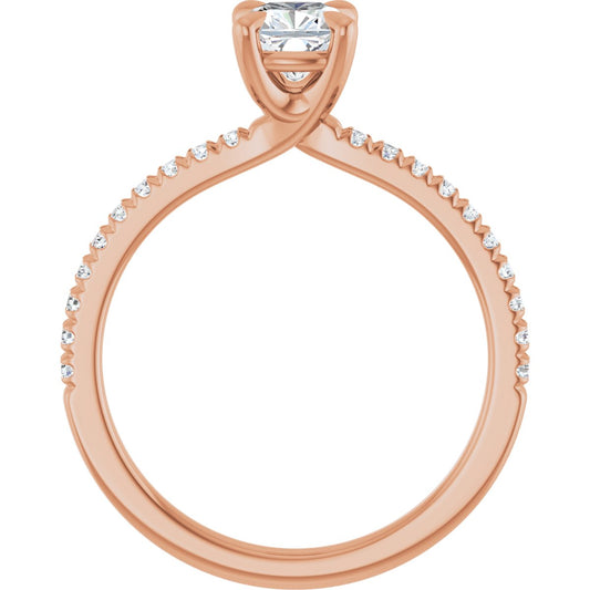 Cushion Engagement Ring (5 X 5 Mm) Mounting - gallery - Series 127283