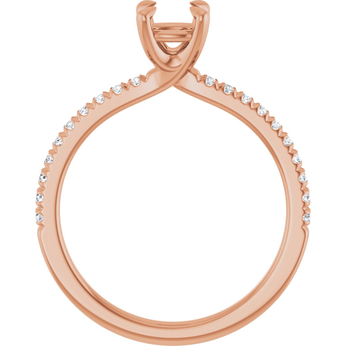Semi-Set 1/6 CTW Cushion Engagement Ring (5 X 5 Mm) - gallery - Series 127283