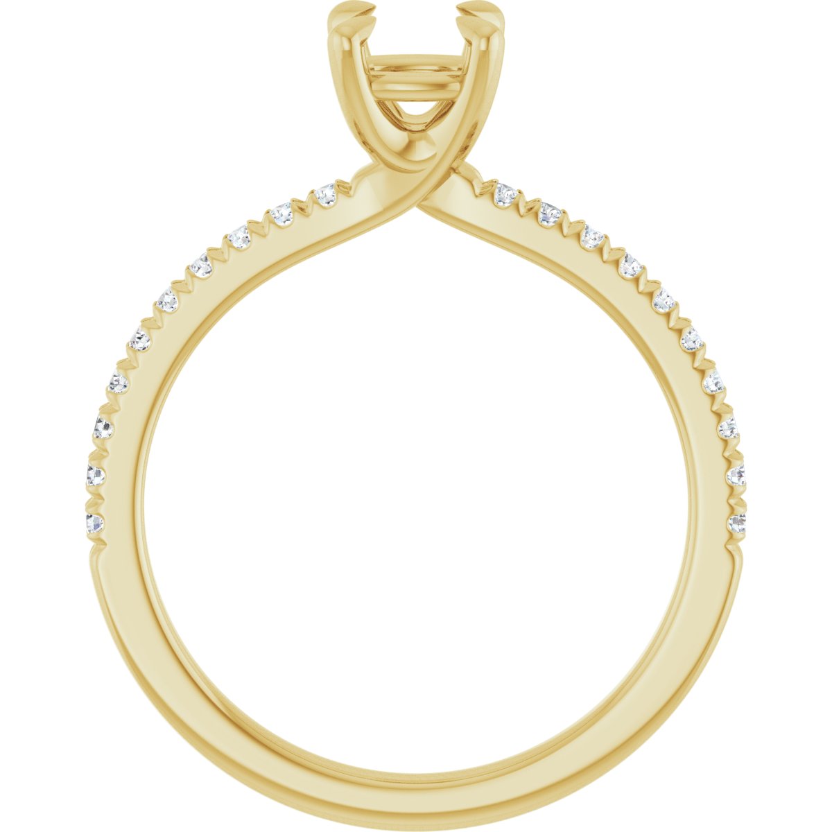 Semi-Set 1/6 CTW Cushion Engagement Ring (5 X 5 Mm) - gallery - Series 127283