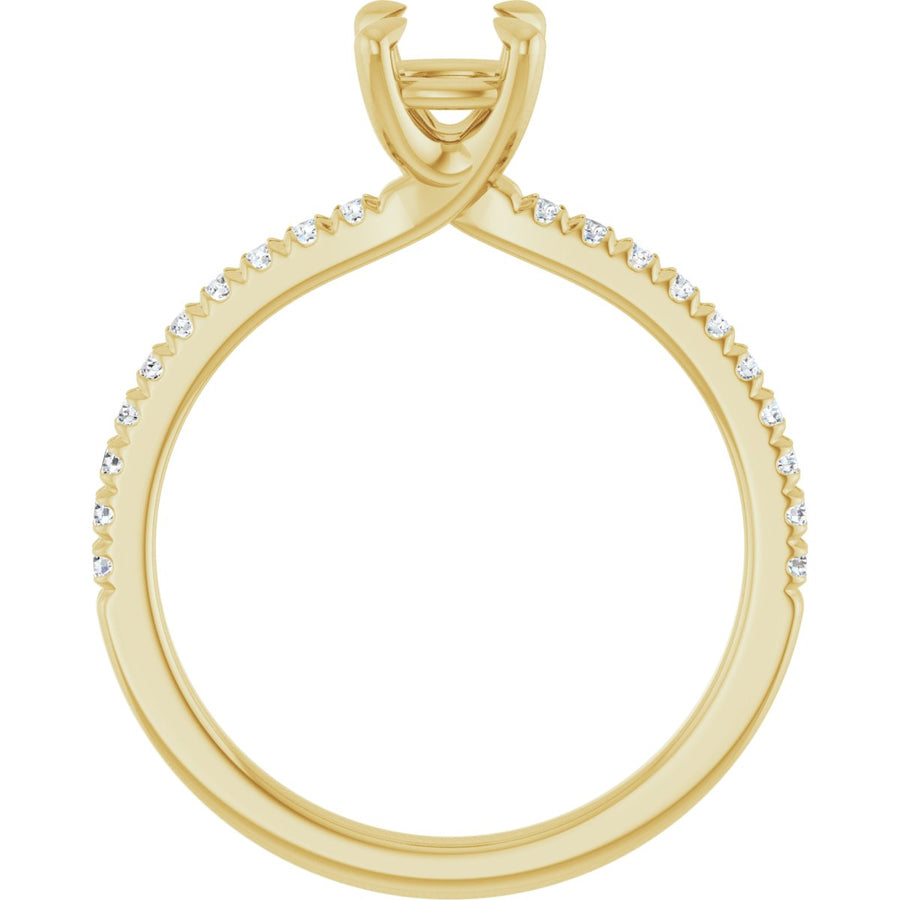 Semi-Set 1/6 CTW Cushion Engagement Ring (5 X 5 Mm) - gallery - Series 127283