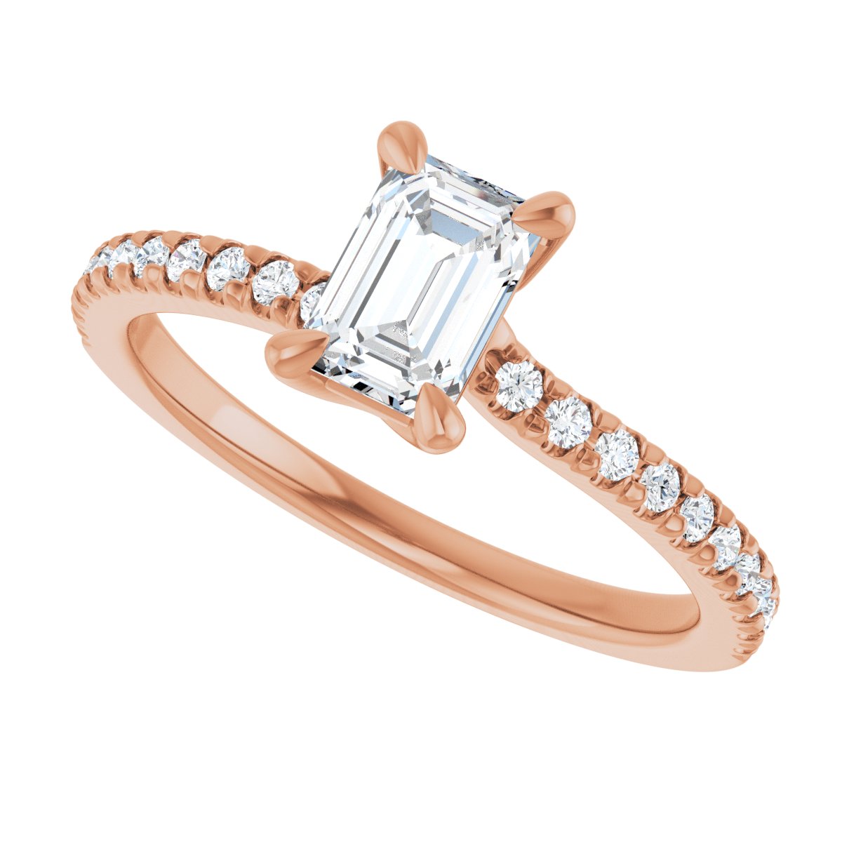 Emerald Engagement Ring (6 X 4 Mm) Mounting - gallery - Series 127283