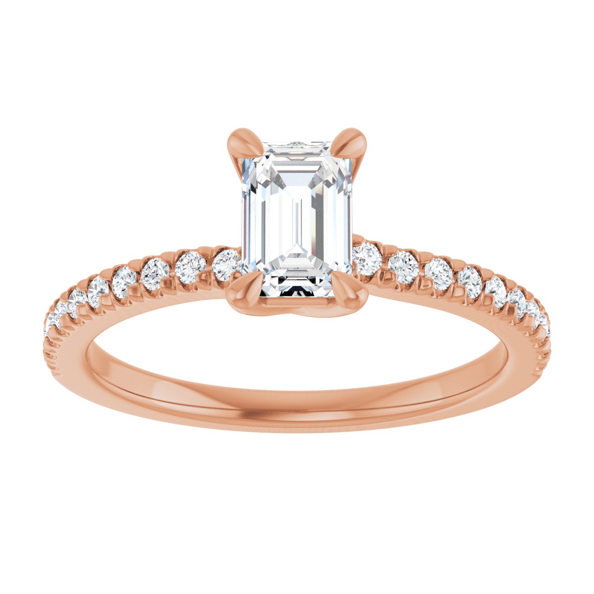 Emerald Engagement Ring (6 X 4 Mm) Mounting - gallery - Series 127283