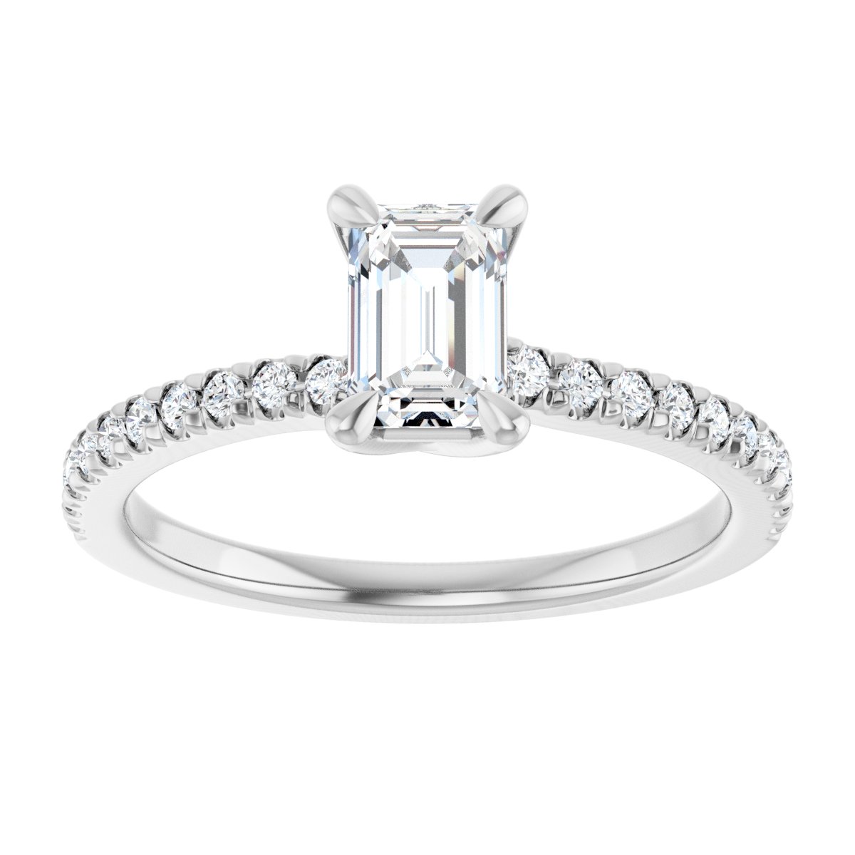 Emerald Engagement Ring (6 X 4 Mm) Mounting - gallery - Series 127283