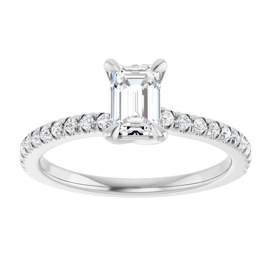Emerald Engagement Ring (6 X 4 Mm) Mounting - gallery - Series 127283