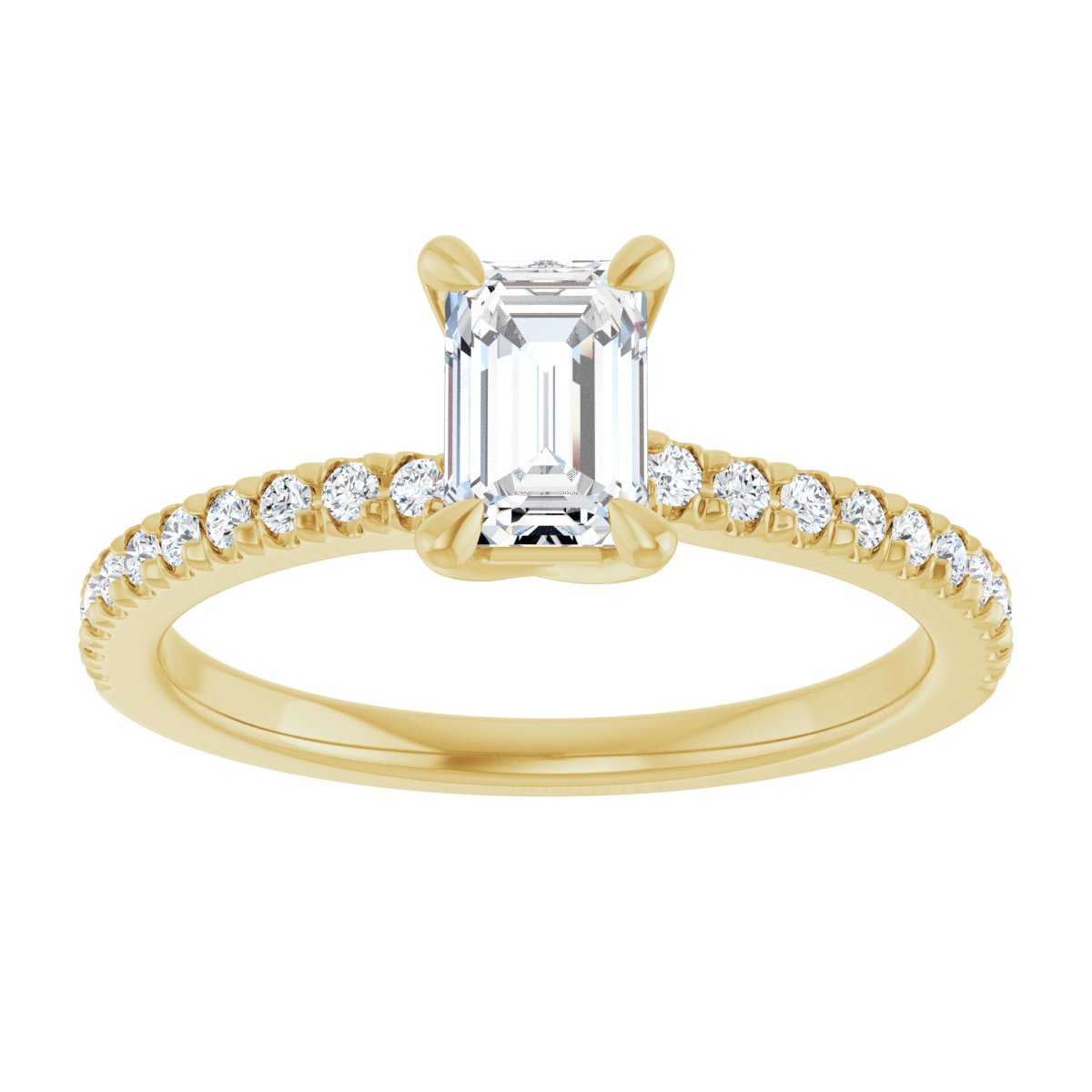 Emerald Engagement Ring (6 X 4 Mm) Mounting - gallery - Series 127283
