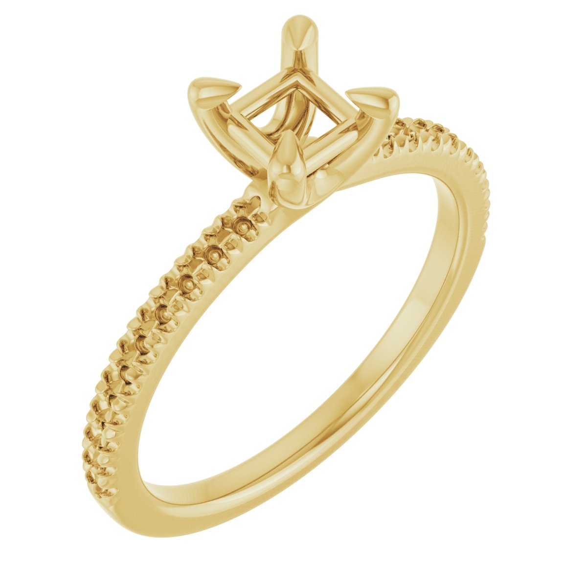 Square Engagement Ring (4 X 4 Mm) Mounting - gallery - Series 127283
