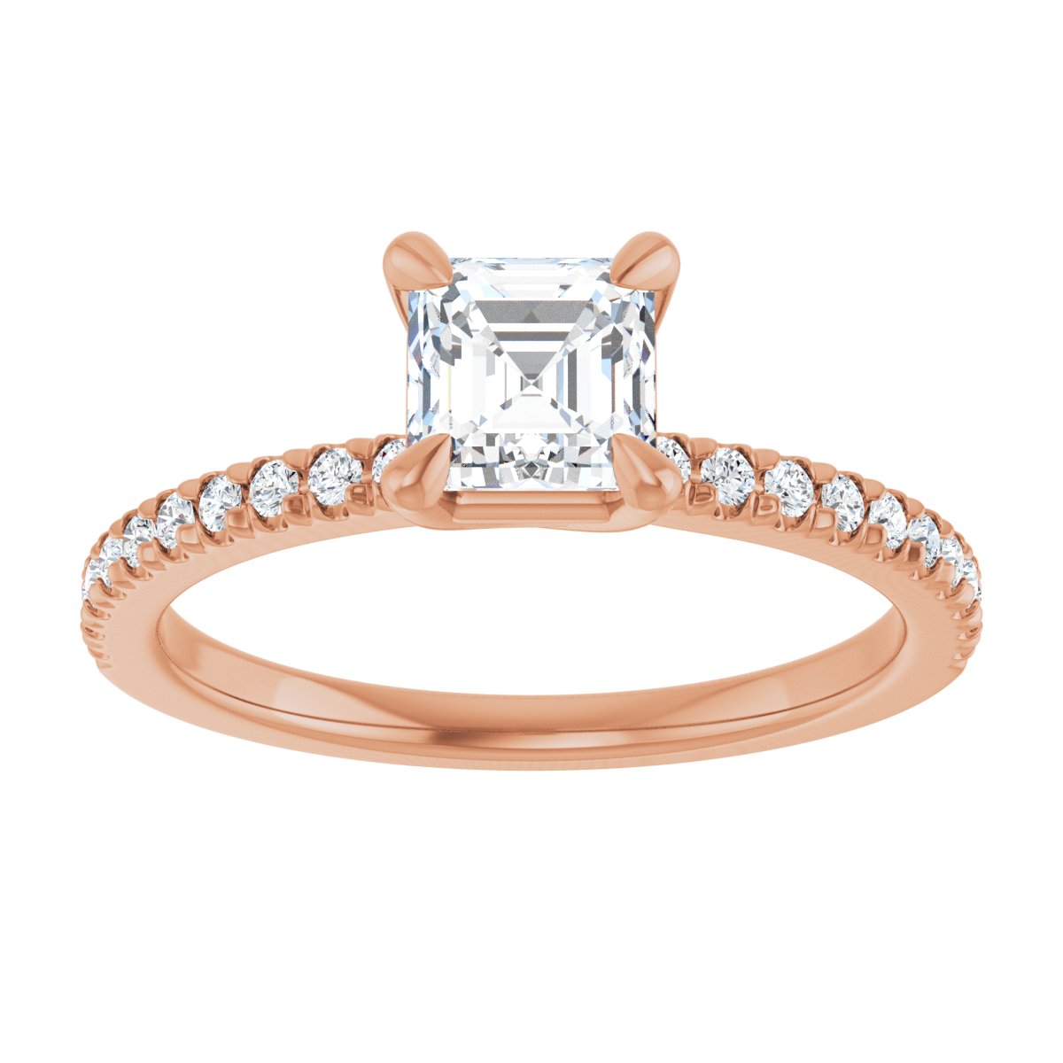 Asscher Engagement Ring (5 X 5 Mm) Mounting - gallery - Series 127283