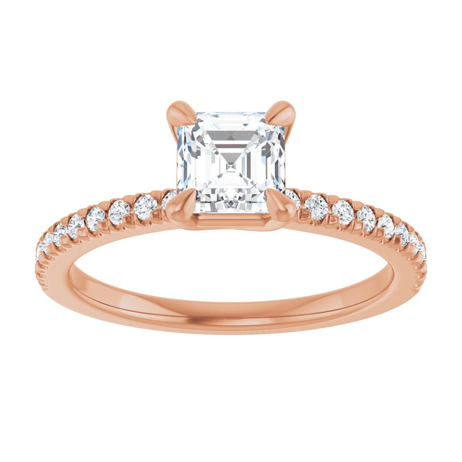 Asscher Engagement Ring (5 X 5 Mm) Mounting - gallery - Series 127283